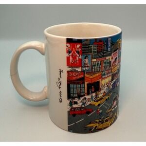 Vintage 1996 Pat Singer Times Square Coffee Mug